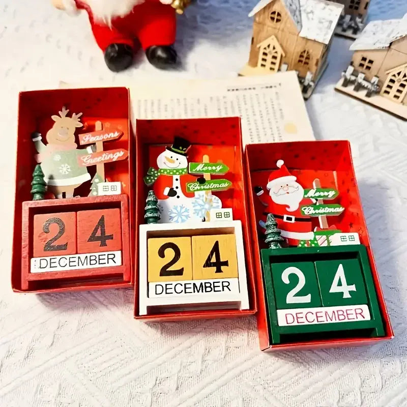 KissICON 1pc Christmas Countdown Calendar Ornament, a Decorative Piece for Desks And Bookshelves, with Adjustable Month And Date
