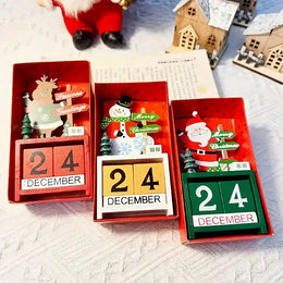 KissICON 1pc Christmas Countdown Calendar Ornament, a Decorative Piece for Desks And Bookshelves, with Adjustable Month And Date