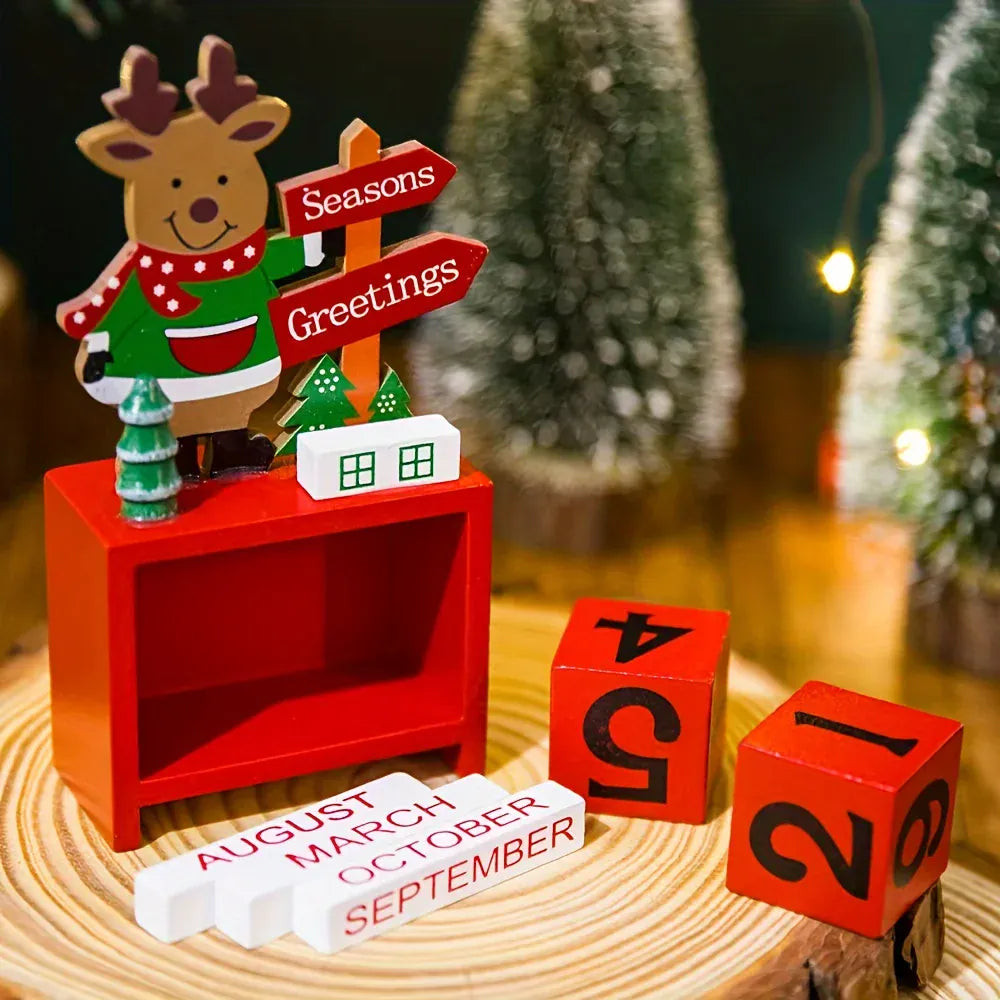 KissICON 1pc Christmas Countdown Calendar Ornament, a Decorative Piece for Desks And Bookshelves, with Adjustable Month And Date