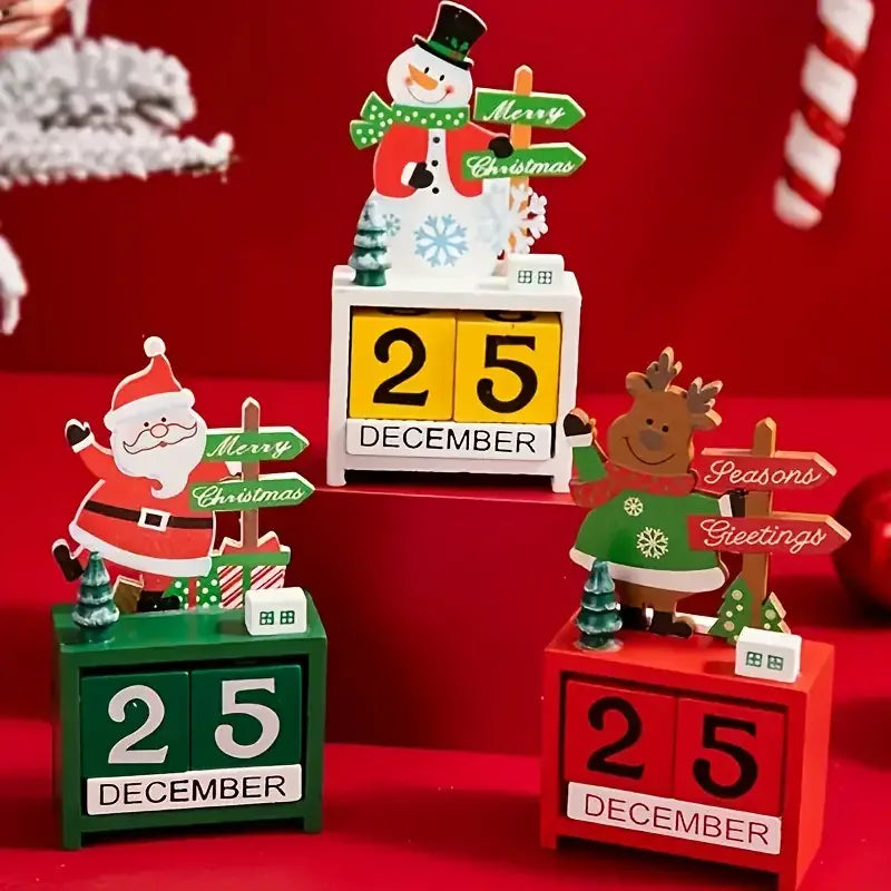 KissICON 1pc Christmas Countdown Calendar Ornament, a Decorative Piece for Desks And Bookshelves, with Adjustable Month And Date