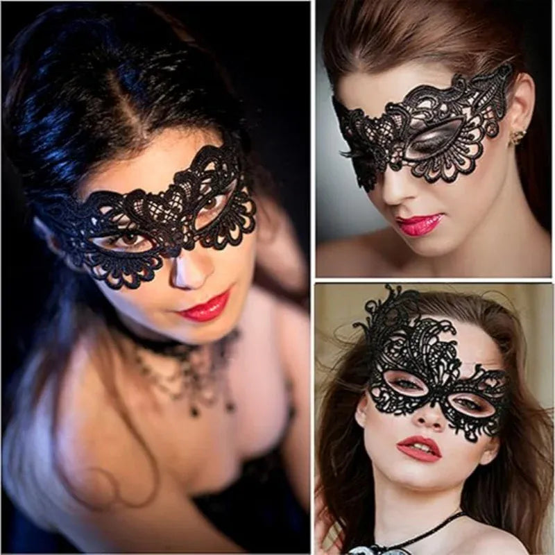 KissICON 1Pc Halloween Makeup Ball Costume Party Ladies Lace Mask Half Face Cloak Mask