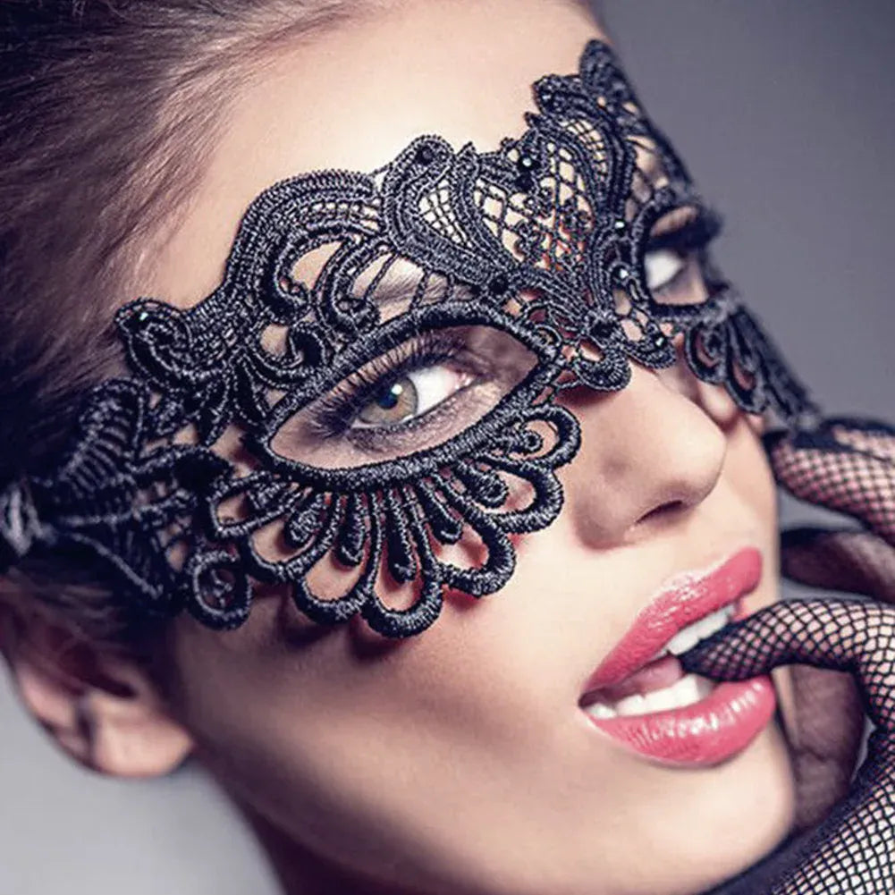 KissICON 1Pc Halloween Makeup Ball Costume Party Ladies Lace Mask Half Face Cloak Mask