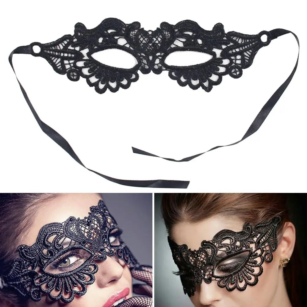 KissICON 1Pc Halloween Makeup Ball Costume Party Ladies Lace Mask Half Face Cloak Mask