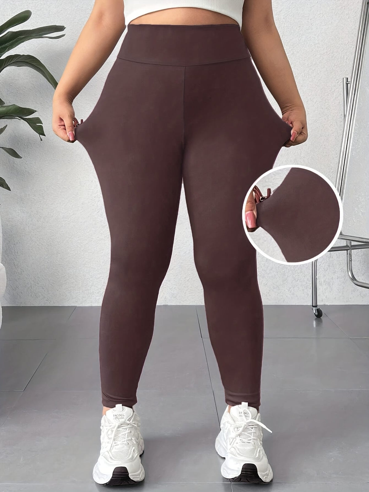 jkthpu-45 1pc Plus Size Women's Pants, Solid Color Joggers,