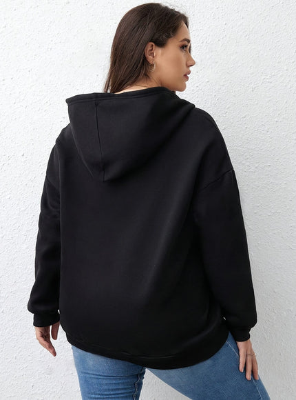 jkthpu-45 1pc Plus Size Women's Zip Up Hoodie -