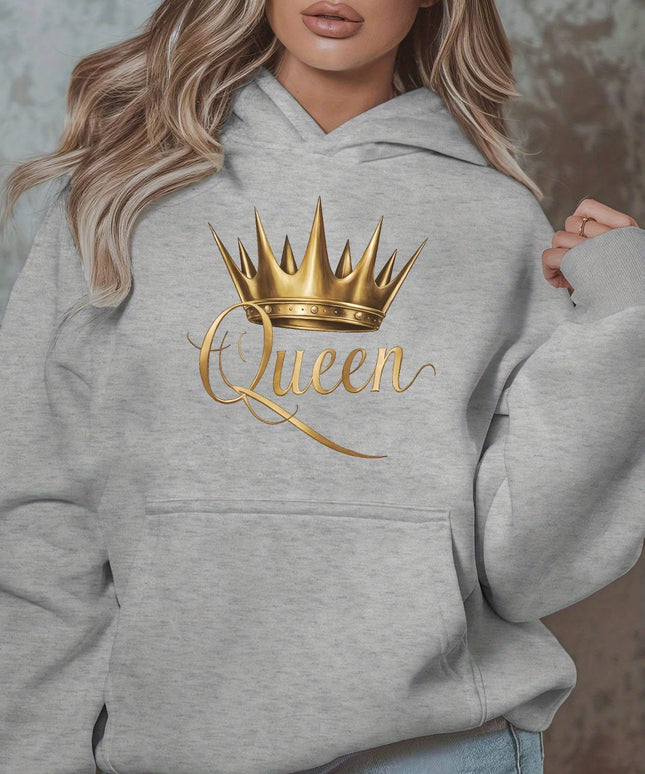 jkthpu-45 1pc Queen Crown Graphic Hoodie for Women, Plus