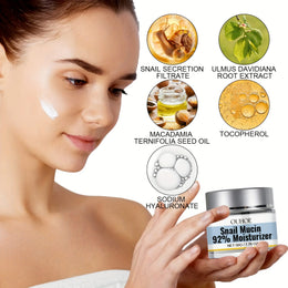 KissICON 1pc Snail Mucus Cream Hyaluronic Acid Vitamin E Moisturizing
