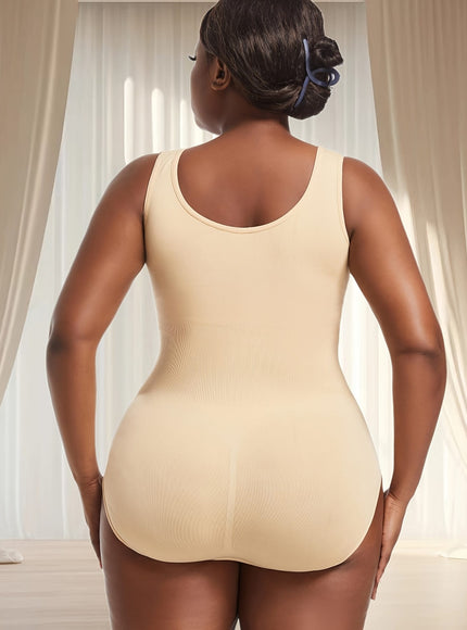 jkthpu-45 1pc Women's Plus Size Bodysuit - High Waist