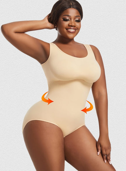 jkthpu-45 1pc Women's Plus Size Bodysuit - High Waist