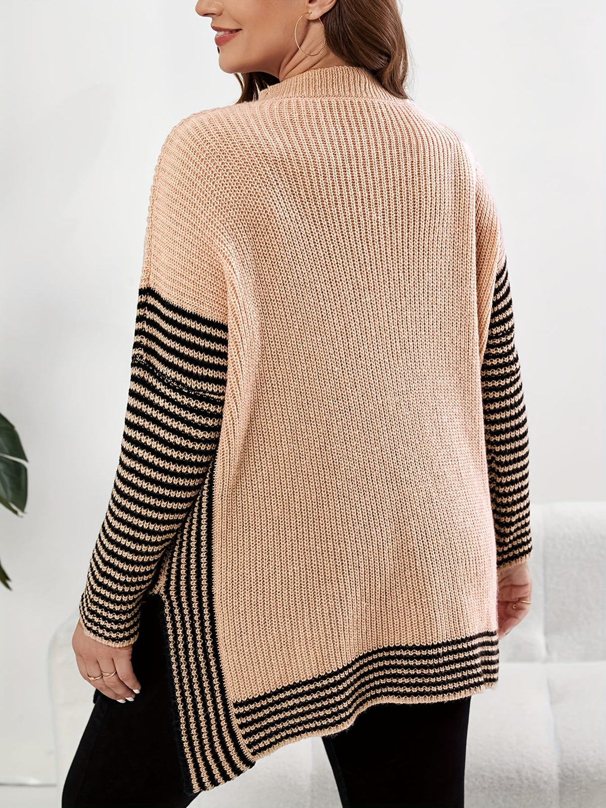 jkthpu-45 1pc Women'S Plus Size Casual Crew Neck Pullover
