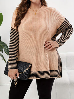 jkthpu-45 1pc Women'S Plus Size Casual Crew Neck Pullover
