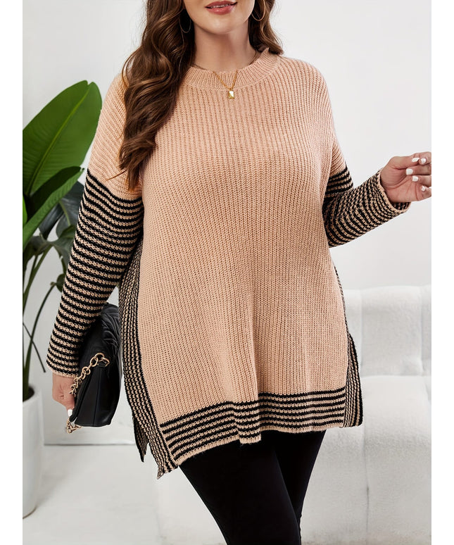 jkthpu-45 1pc Women'S Plus Size Casual Crew Neck Pullover