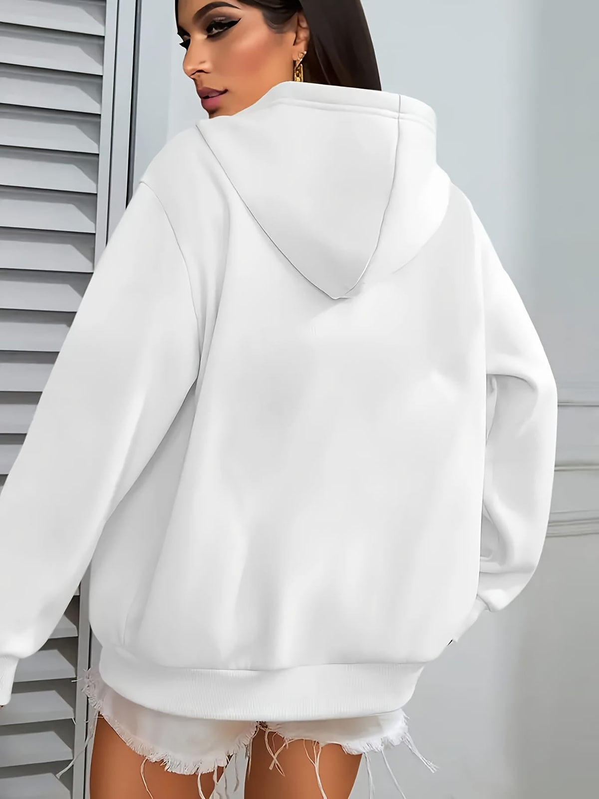jkthpu-45 1pc Women'S Plus Size Hoodie - Casual Polyester