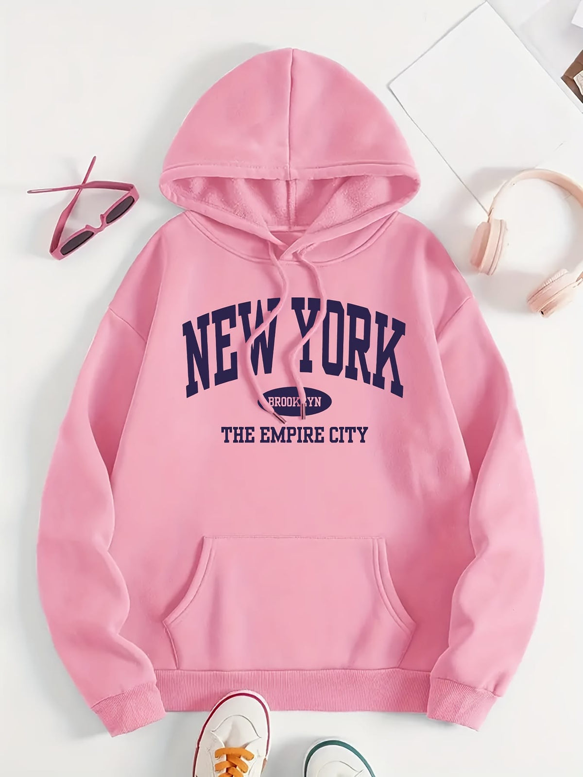 jkthpu-45 1pc Women'S Plus Size Hoodie - Casual Polyester