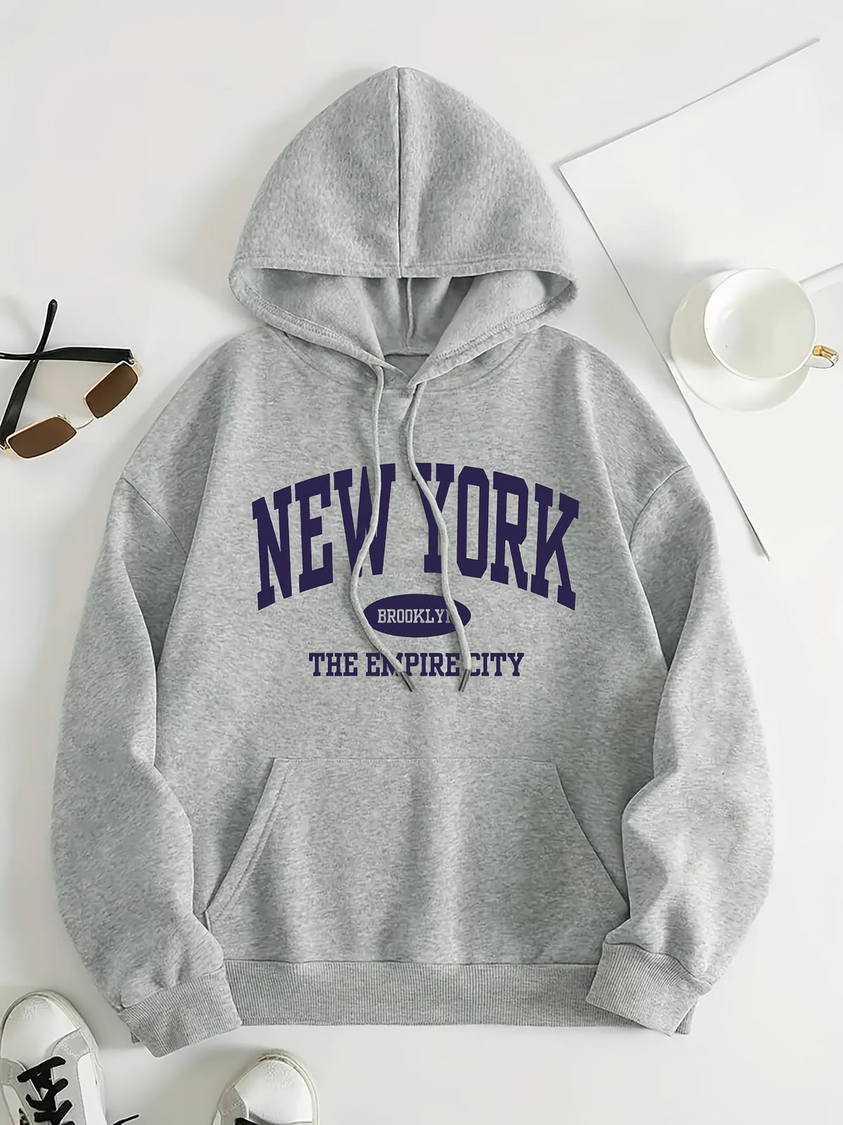 jkthpu-45 1pc Women'S Plus Size Hoodie - Casual Polyester