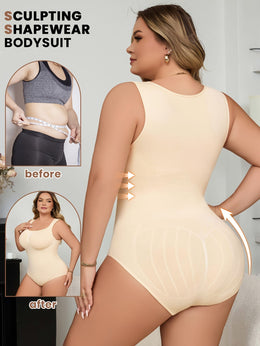 jkthpu-45 1pc Women'S Plus Size Seamless Shapewear Bodysuit, High