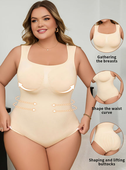 jkthpu-45 1pc Women'S Plus Size Seamless Shapewear Bodysuit, High