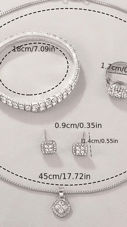 jkthpu-45 1pc Women's Watch + 6pcs Jewelry KissIcon 7pc Womens Luxury Jewelry Watch Set Parties - Chic