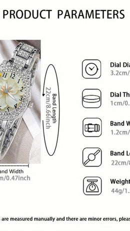 jkthpu-45 1pc Women's Watch + 6pcs Jewelry KissIcon 7pc Womens Luxury Jewelry Watch Set Parties - Chic