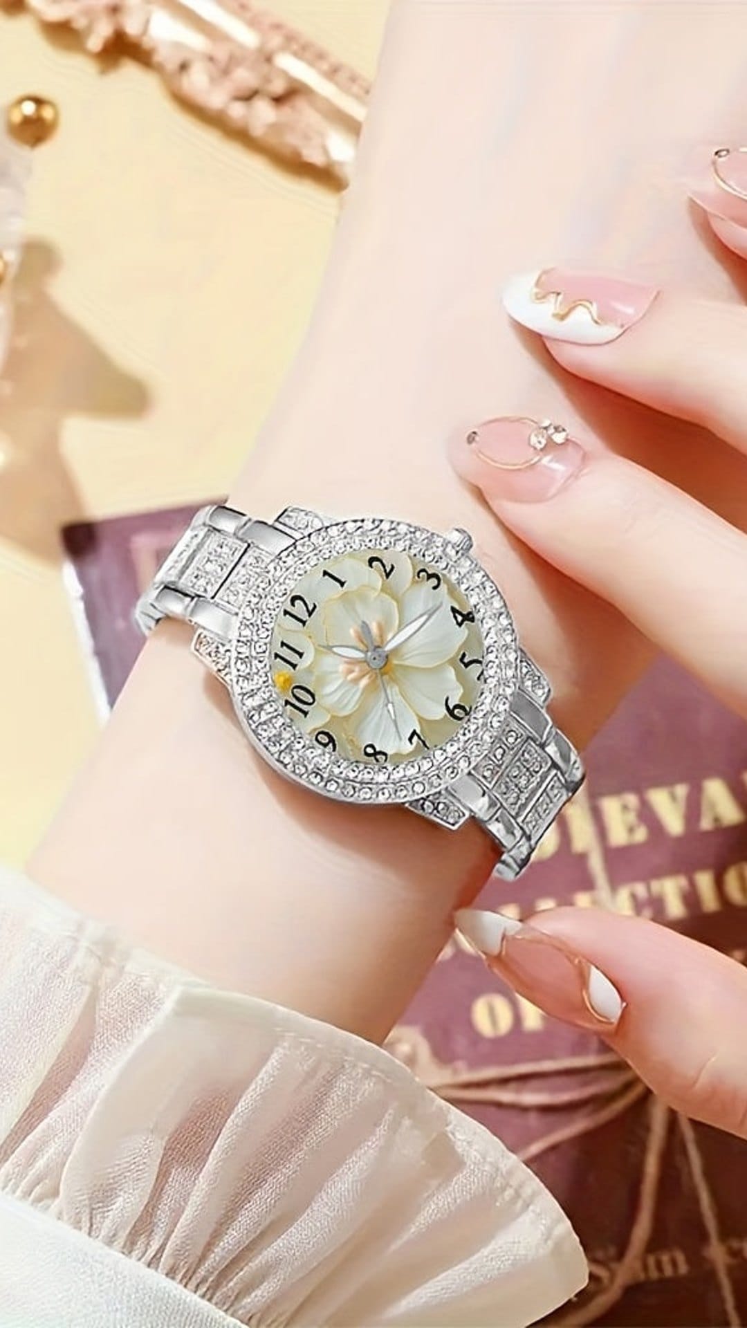 jkthpu-45 1pc Women's Watch + 6pcs Jewelry KissIcon 7pc Womens Luxury Jewelry Watch Set Parties - Chic