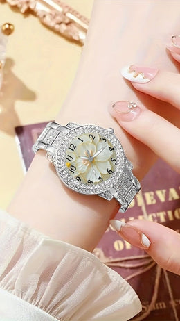 jkthpu-45 1pc Women's Watch + 6pcs Jewelry KissIcon 7pc Womens Luxury Jewelry Watch Set Parties - Chic