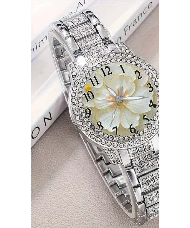 jkthpu-45 1pc Women's Watch + 6pcs Jewelry KissIcon 7pc Womens Luxury Jewelry Watch Set Parties - Chic