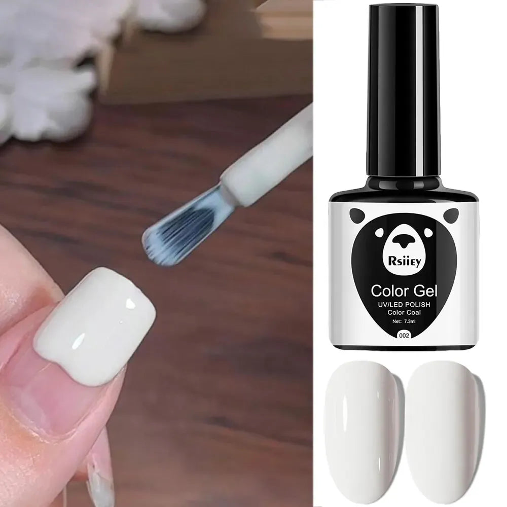 KissICON 1pcs 7.3ml White Gel Nail Polish French Manicure