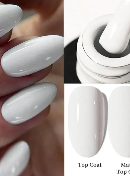 KissICON 1pcs 7.3ml White Gel Nail Polish French Manicure