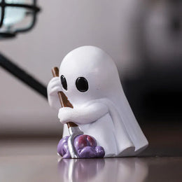 KissICON 1Pcs Cute Halloween Ghost Ornament Creative Novelty Decor Office Mini Desktop Figurine Gift for Home Decoration Collection Decor