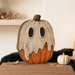 KissICON 1PCS-F Halloween Wooden Blocks: ghosts, black cats, pumpkins, skulls, witches, owls, zombies, vampires.Shelf decor for autumn indoor ﻿