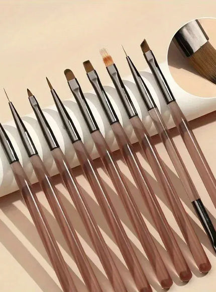 KissICON 1set 1 Nail Brush Set Transparent Gradient Nail Art Kit