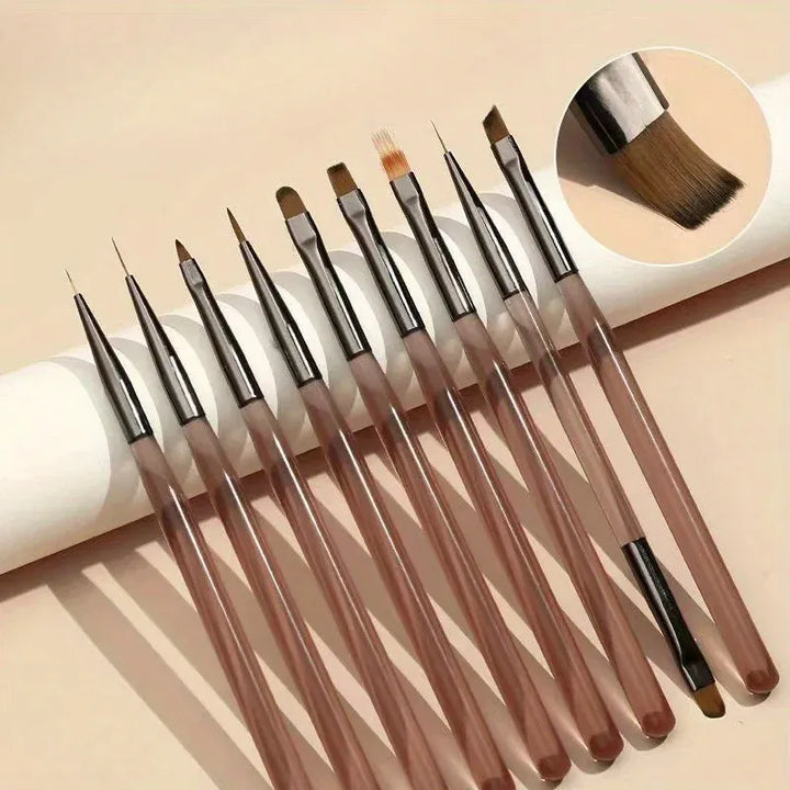 Nail Brush Set Transparent Gradient Nail Art Kit