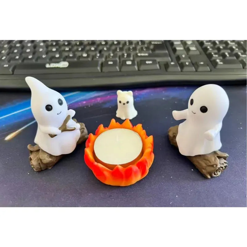 KissICON 1Set Dog and Cat 1 Set Halloween Ghost Campfire Decor Spooky Outdoor Party Haunted House Props Scary Backyard Scene Gathering Decoration Gift