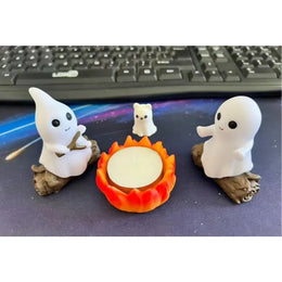 KissICON 1Set Dog and Cat 1 Set Halloween Ghost Campfire Decor Spooky Outdoor Party Haunted House Props Scary Backyard Scene Gathering Decoration Gift