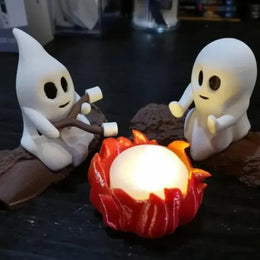 KissICON 1Set Dog and Cat 1 Set Halloween Ghost Campfire Decor Spooky Outdoor Party Haunted House Props Scary Backyard Scene Gathering Decoration Gift