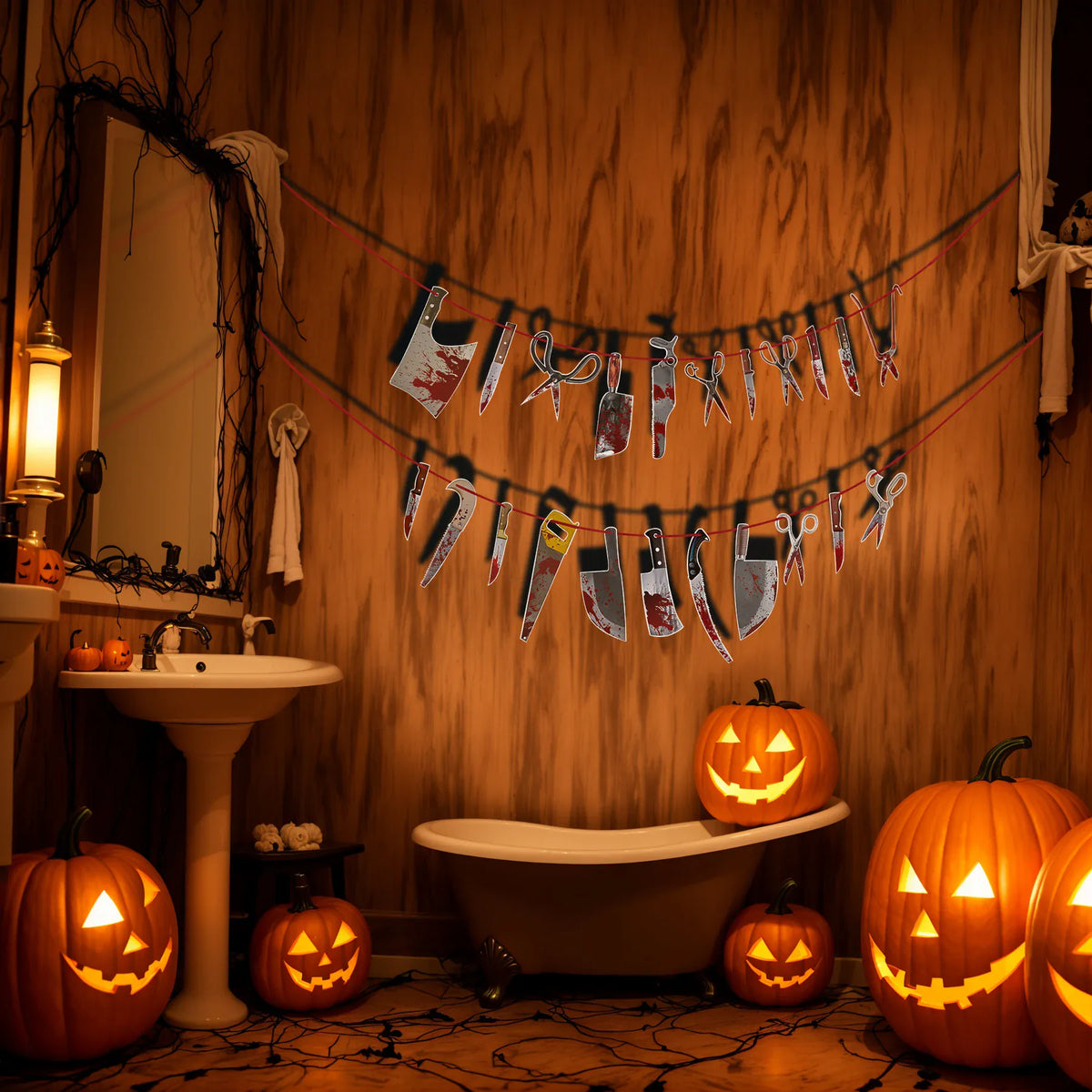 KissICON 1set Halloween Decorations, Friday the 13th party, Insane asylum Halloween decorations, Spooky party decor,