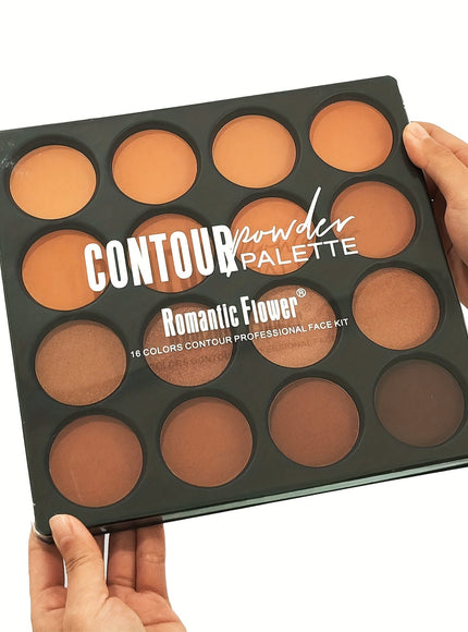 jkthpu-45 1set 💋 KissICON 16-Colour Contour & Glow Powder Palette – Light to Dark Beige