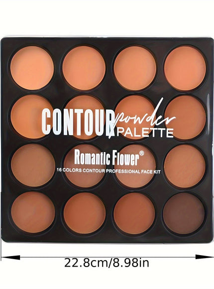 jkthpu-45 1set 💋 KissICON 16-Colour Contour & Glow Powder Palette – Light to Dark Beige