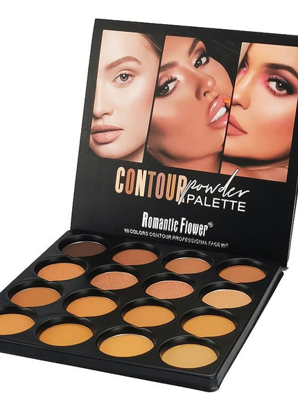jkthpu-45 1set 💋 KissICON 16-Colour Contour & Glow Powder Palette – Light to Dark Beige