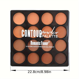 jkthpu-45 1set KissIcon 16-Shade Contour & Highlighter Powder Palette – Dark Beige
