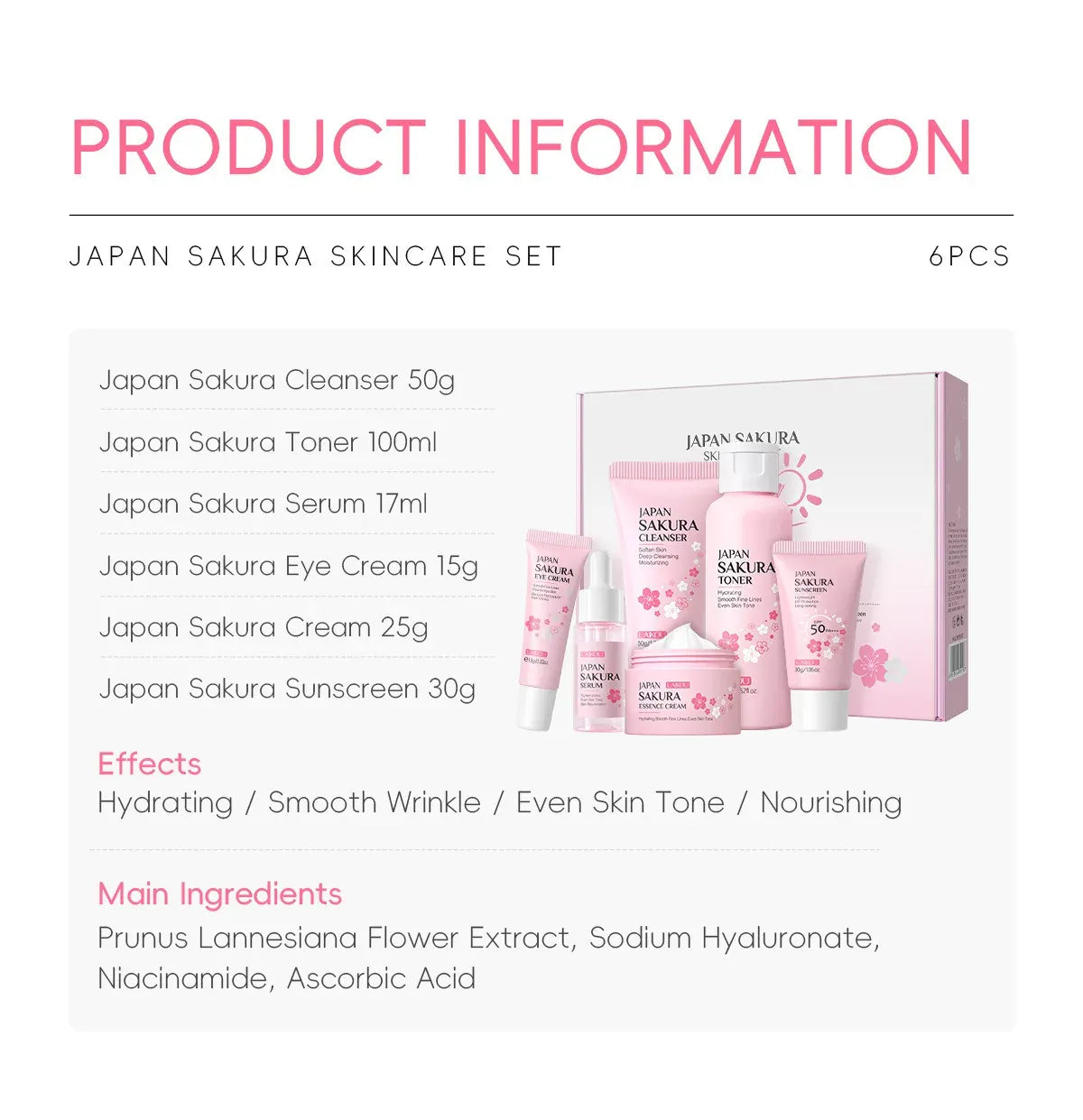 KissICON 1set KissIcon Sakura Skin Care Set - Complete Facial