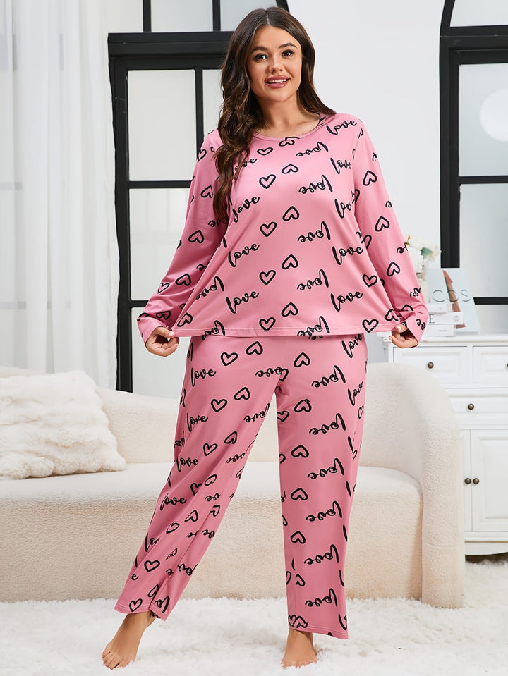 1set Women'S Plus Size Pajama Set - Long
