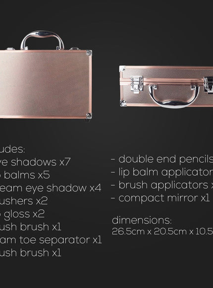 KissICON 1x Rose Gold 80pc Makeup Vanity Case