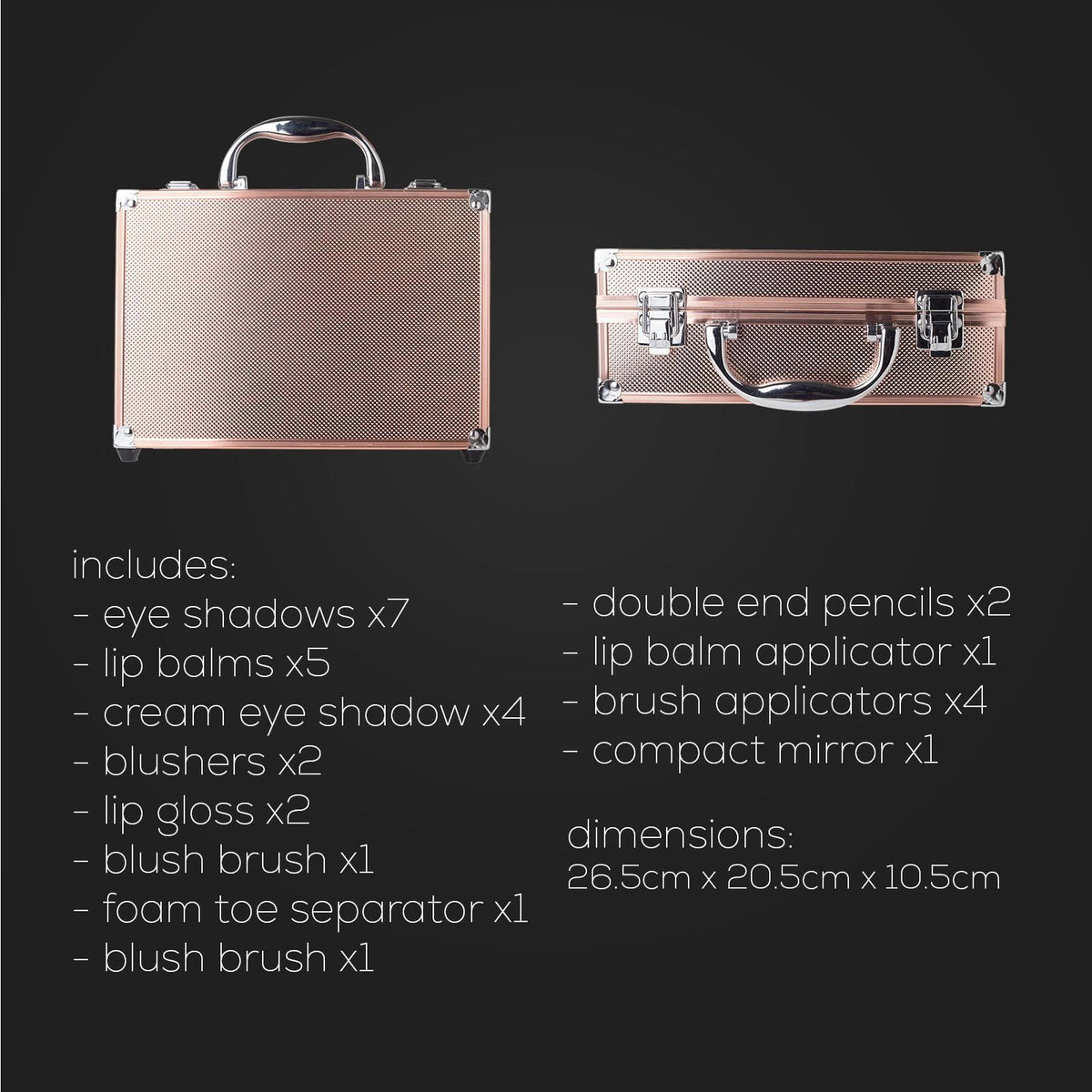 KissICON 1x Rose Gold 80pc Makeup Vanity Case