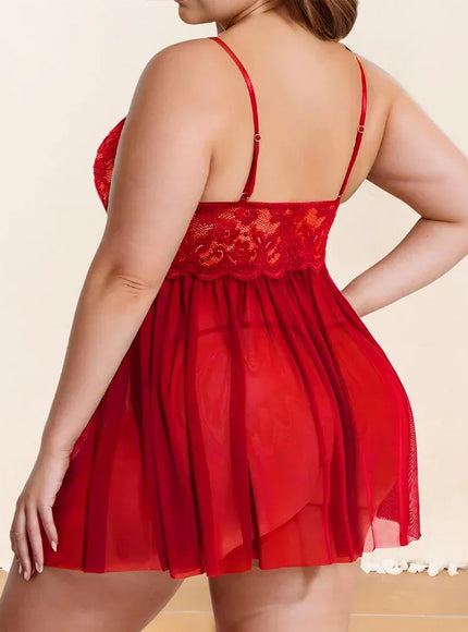 KissICON 1xl-5xl Curve Women's Lace Spliced Strappy Sleepdress