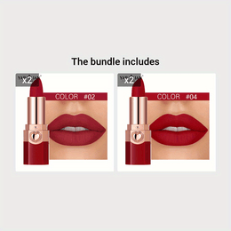 KissICON #2*2+#4*2 💋 YABAOLIAN Lipstick 12 Colors - Waterproof Matte
