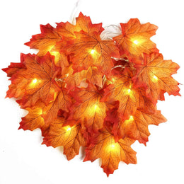 KissICON 2/3/6M Christmas Decoration Artificial Maple Leaf Leaves LED Light String Lantern Garland Home Party DIY Deco Halloween New Yea