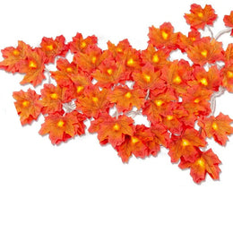 KissICON 2/3/6M Christmas Decoration Artificial Maple Leaf Leaves LED Light String Lantern Garland Home Party DIY Deco Halloween New Yea