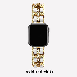 KissICON 2 Gold White / Series10-11 42mm Women Metal Strap for Apple Watch Band 10 9 8 Ultra 46mm 42mm 49mm 7 SE 6 5 41mm 45mm 44/40mm Lady Gold Steel Bracelet Wristband