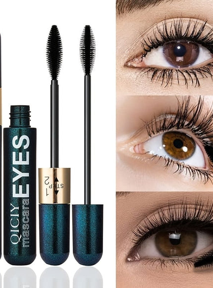 KissICON 2-in-1 Mascara (pack Of 2) Waterproof 4d Fiber Mascara Curl Lengthen